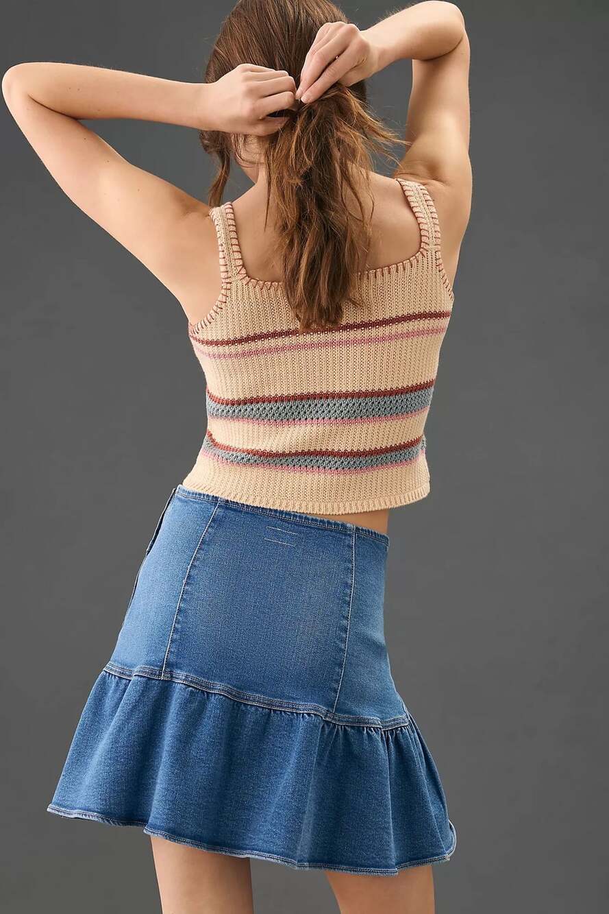 MOTHER Ruffle Embellishment Mini Skirt - Picture 3 of 13